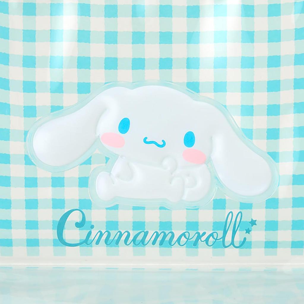 Sanrio Cinnamoroll Clear Transparent PVC and Zipper Suitable for Ages 3 and 22cm Wide x 10cm Deep x 15cm 732311 Pouch, Steel, Closure, Up, Approx.