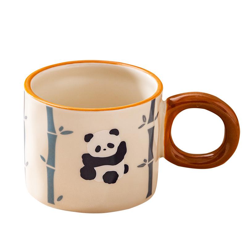 Creative Gift Panda Mug Cute National Treasure High Pretty Ceramic Coffee Cup Office Handmade Cup Household Cup