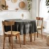 Nappe Ronde - Gaia - 180 Cm - Gris Granit - 100% Coton - Lavable En Machine