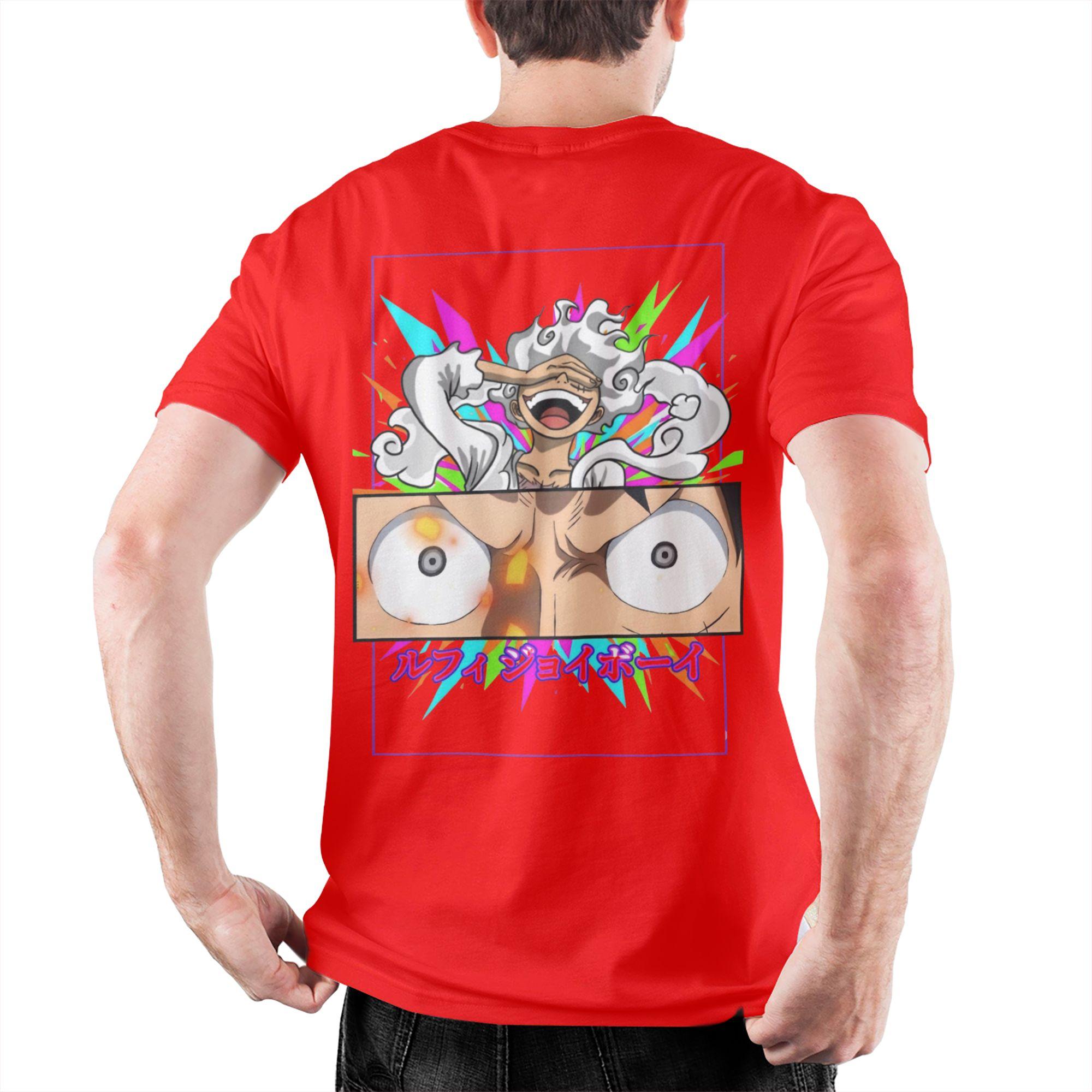 

Vintage The Great Leader Ones Pieces Luffy TShirts for Men Round Neck Cotton T Shirts Short Sleeve Tees Party Tops M