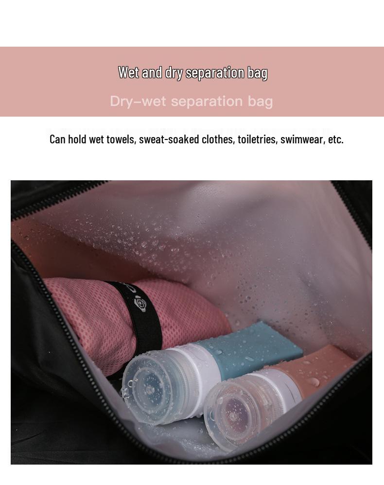 Women's Large Sports and Fitness Bag with Shoe Compartment and Wet/Dry Separation for Yoga, Travel, and Business Trips.