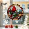 Christmas Theme Hanging Signs 2D Acrylic Suncatcher Stained Glass Style Black Cat Window Hanging Decorative Wall Plaques Colorful Plaque with Chain