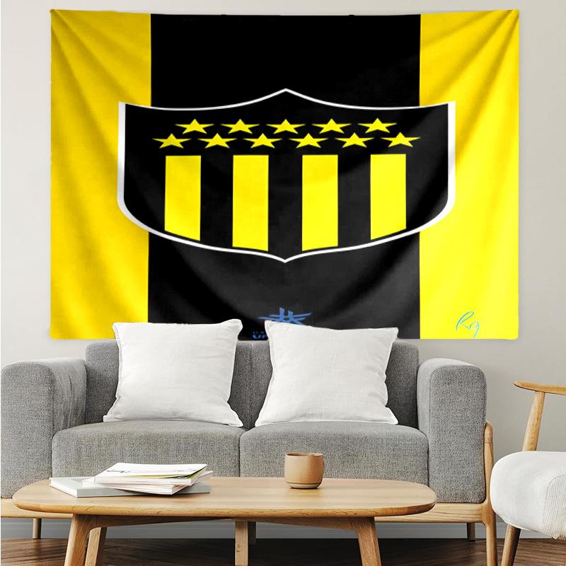 Peñarol Football Club Emblem Tapestry Accessories Playroom Tapestry, for Bedroom,Livingroom, dormitory Room Wall Decor Fan Birthday Gifts