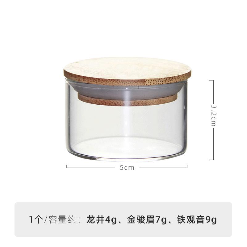 

Диаметр 5 см Мини прозрачные стеклянные банки для чая Цветочный чай Кофейные зерна герметичная банка Бамбуковая деревянная крышка для дома и путешествий Бутылка для хранения