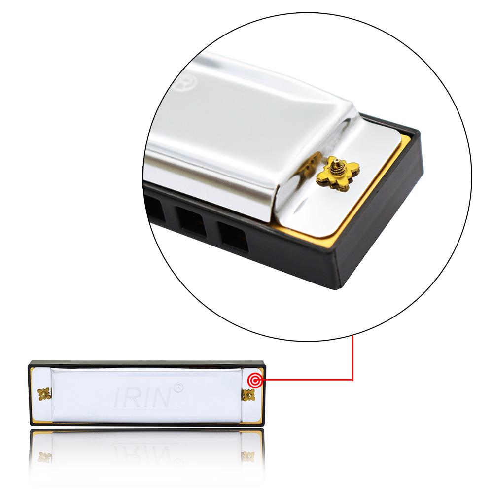 10 Holes 20 Tone Diatonic Blues Harmonica Key of C with Case for Beginner Children Silver