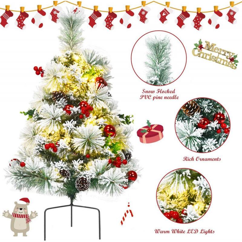 2025 Christmas Tree Ground Stake: Green, Curved Neck Tree for Outdoor Holiday Decorations and Arrangements