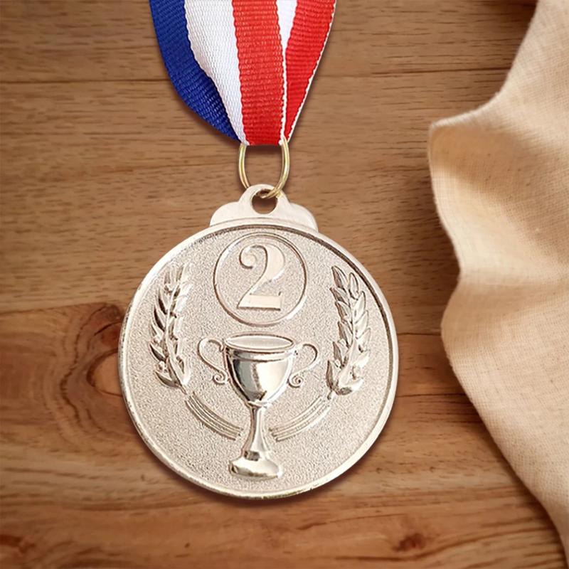 1Pcs 2" Gold Silver Bronze Award Medal Zinc Alloy Round Winner Medals With Neck Ribbon 1St 2Nd 3Rd Prizes Winner Prize Present