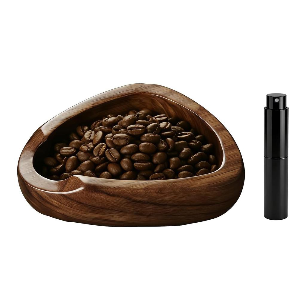 Coffee Bean Cup and Spray Bottle Set, Ceramic Coffee Bean Measuring Cup, Ceramic Measuring Tray, Single Dosing Container for Coffee Beans and Loose