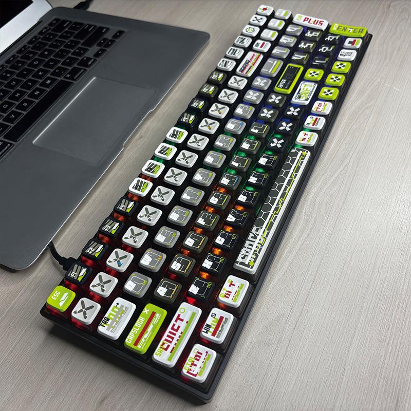 Graue Kuppel mit grünem Blitz-Thema Tastenkappen für Esports-Gaming: Benutzerdefiniertes helles mechanisches Tastatur