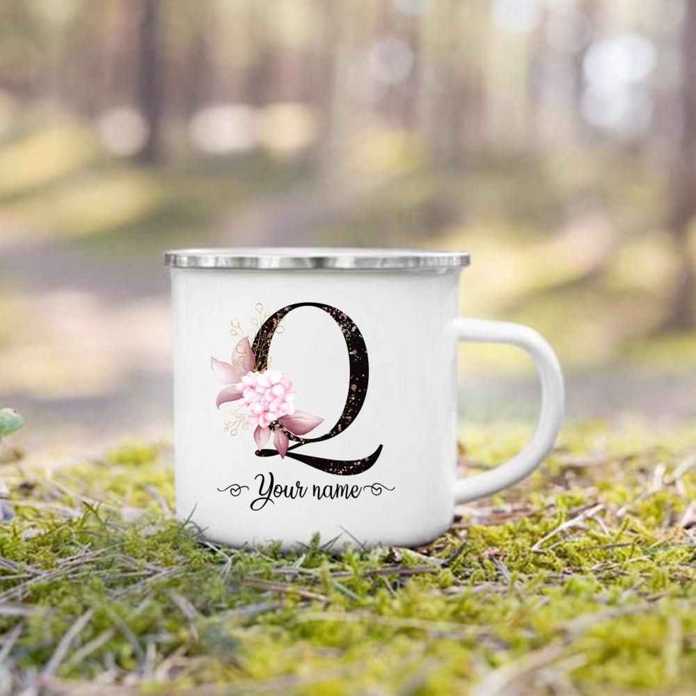 Personalized Mug Initial with Name Cup Custom Tea Coffee Hot Chocolate Mugs Wedding Bride Bridesmaid Mothers Day Gifts for Her