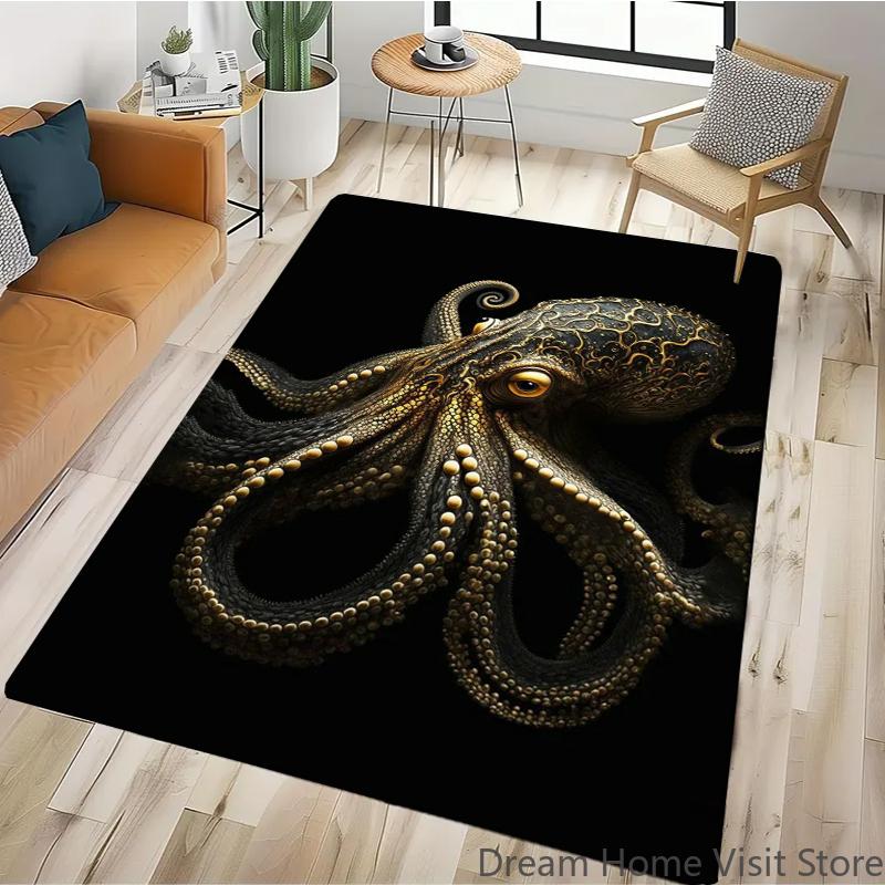Black Gold Eagle Lion Carpet For Living Room Sofa Floor Cushions Modern Home Rug For Children's Bedroom Play Carpet Camping Mat