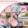 100Pcs Thickened Scalloped Paper Plate Set 7/8.8'' Decorative Scalloped Dinner Plate Disposable Dessert Plate for Wedding Party