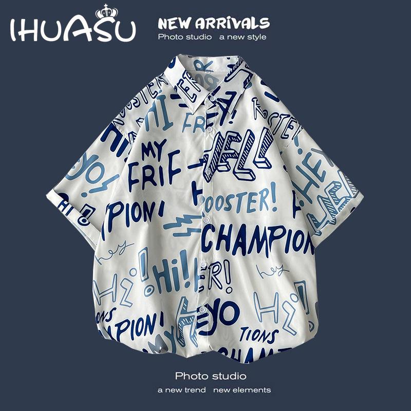 

Новые весенние и летние тонкие рубашки в стиле ретро с цветочным принтом, свободные рубашки с короткими рукавами, мужские модные пляжные топы