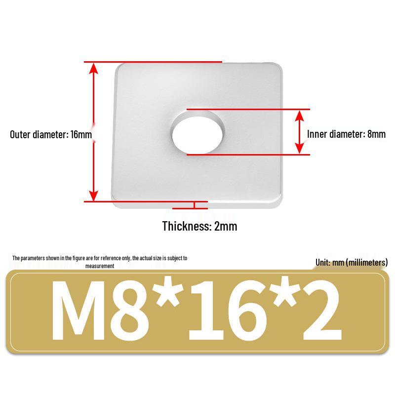 304 Stainless Steel Thickened Square Flat Washers M4-M24