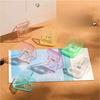 5Pcs PP Clip File Plastic Clip Folder Stationery Colorful Cartoon Acrylic Clamps Ticket Paper Document Office School Clamps Holder