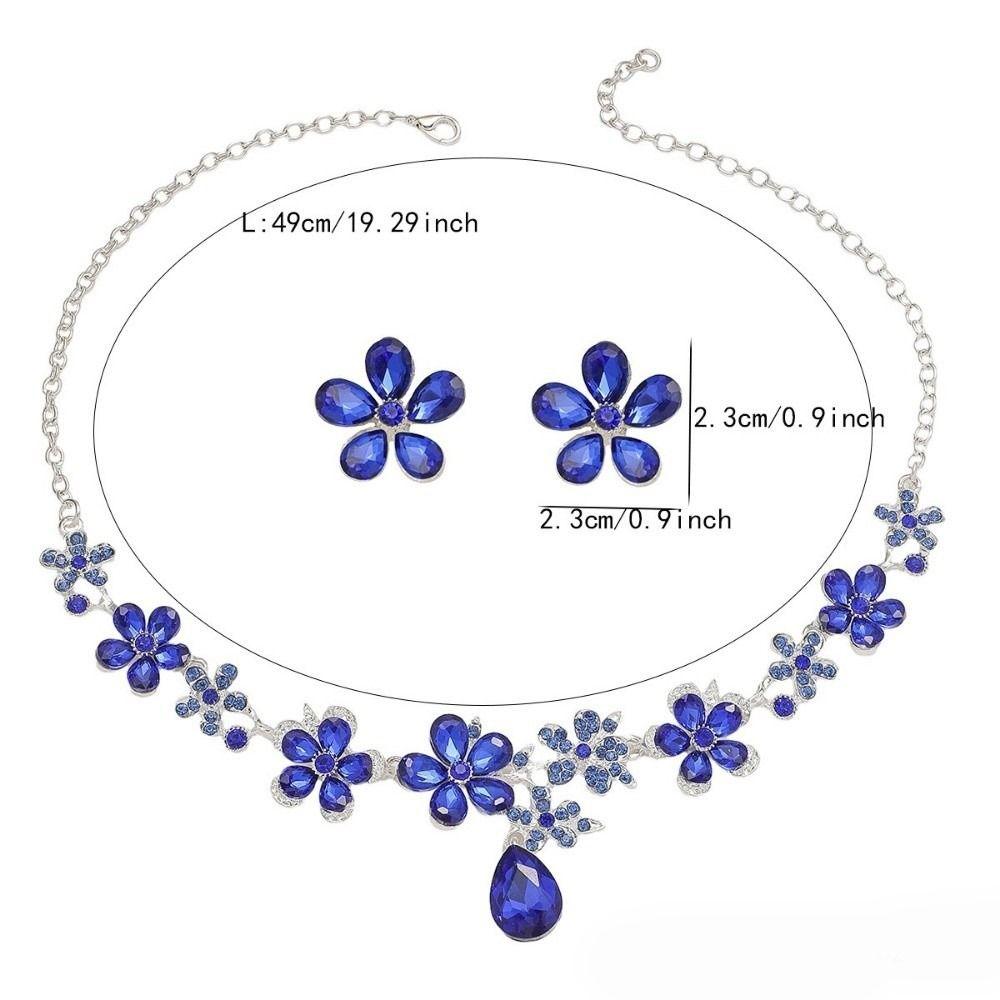 Exquisite Flower Pendant Necklace Genteel Temperament Women Jewelry Set Dating