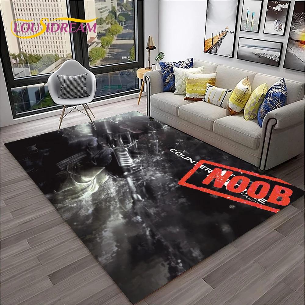 3D CS GO Game,Counter Strike Gamer Carpet Rug for Home Living Room Bedroom Sofa Doormat Decor,kids Area Rug Non-slip Floor Mat