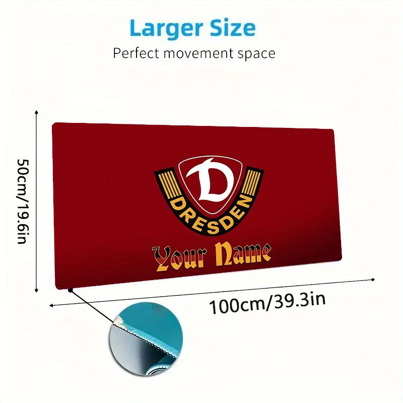 Dynamo Dresden Custom Name Large Size Mouse Pad Large Gaming Table Cushion Non-slip Laptop Tablet Big Mousepad XXL Mat Mini PC Playmat With Lock Edge