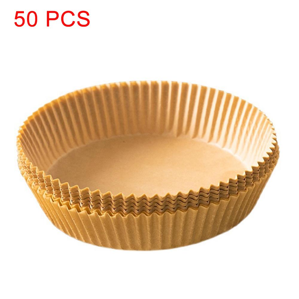 

50 шт. одноразовая бумага для фритюрницы с антипригарным покрытием специального круглого размера для выпечки, кухонные принадлежности для готовки на пару