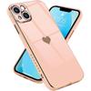Coque de Protection - PROSHOP - iPhone 13 - Rose Motif Coeur - Souple TPU - Anti-Rayure