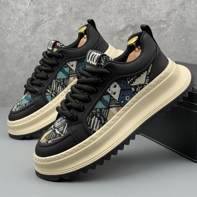 New Designer Men's Mixed Patchwork  All Match Thick Bottom Causal Shoes Flats Moccasins Male Walking Sneakers Zapatos Hombre