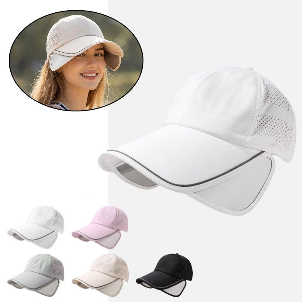 Portable Wide Brim Baseball Hat Quick Dry Sunscreen Sun Hats Retractable Anti-UV Fishing Hat Unisex