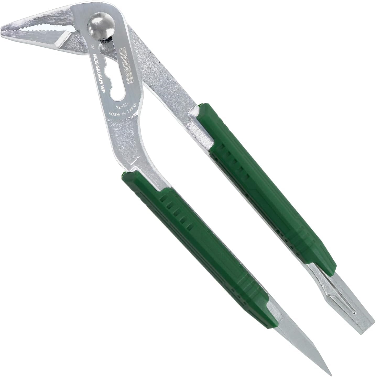 

ENGINEER Nejisaurus WP Pump Pliers for Water for and Rusty Screws to Pumps, Stripped, Crushed, (3.5mm 5.5mm Diameter), PZ-63 зелёный