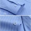 Męska koszula w paski T-shirty biznesowe Casualowa luźna koszula wierzchnia na guziki Jednolity kolor Rozciągliwa bielizna Długi rękaw Cienka góra Odzież męska