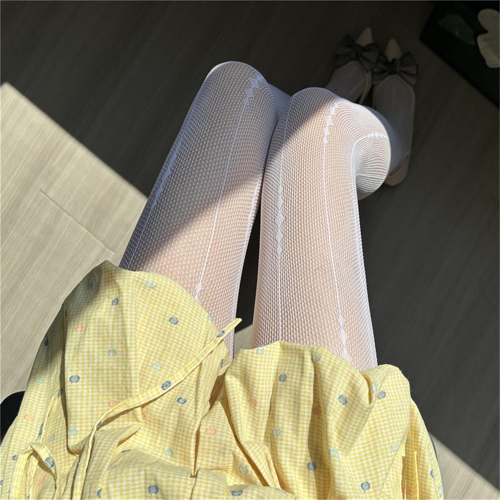 Women Lace Patterned Fishnet Tights High Waist Fishnets Leggings Net Stockings Pantyhose Thigh High Stockings Hosiery