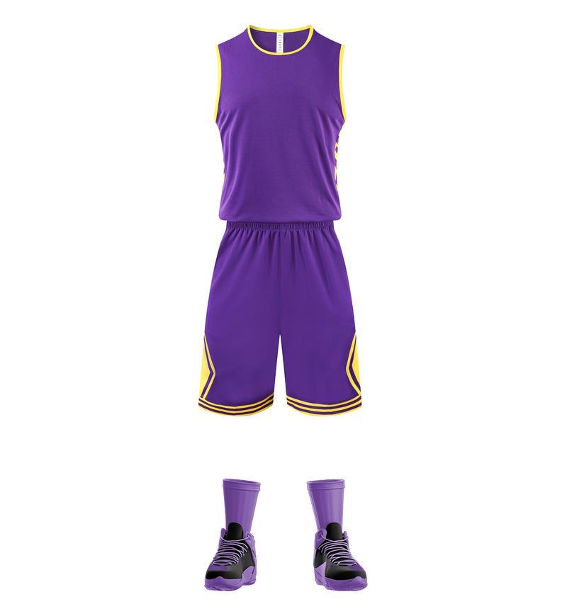 

Комплект мужской баскетбольной формы - Принтованная форма и тренировочная майка для подростков S фиолетовый