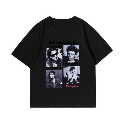 Summer American Trendy Brand Retro Band Portrait Printing Short-sleeved T-shirt Men and Women Niche Loose Casual Versatile