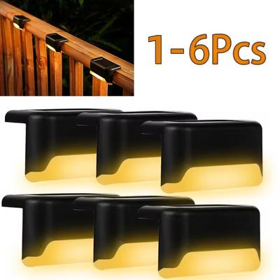 Solar Deckleuchten 1 Stück Außen Stufenleuchten Wasserdicht LED Solarlampe Für Treppen Geländer Stufe Zaun Hof Terrasse und Gehweg