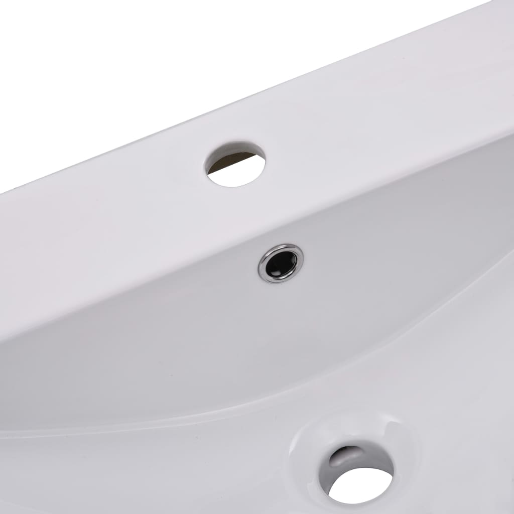 Vidaxl Built-in Sink, 101 X 39.5 X 18.5 Cm, Ceramic, White