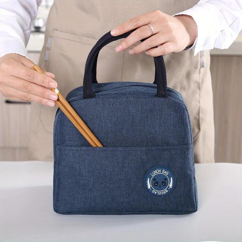 1pc Durable Lunch Bag, Upgraded Insulation, Square Shape, Simple To Hand Wash & Maintain - Ideal For Workplaces & Classrooms