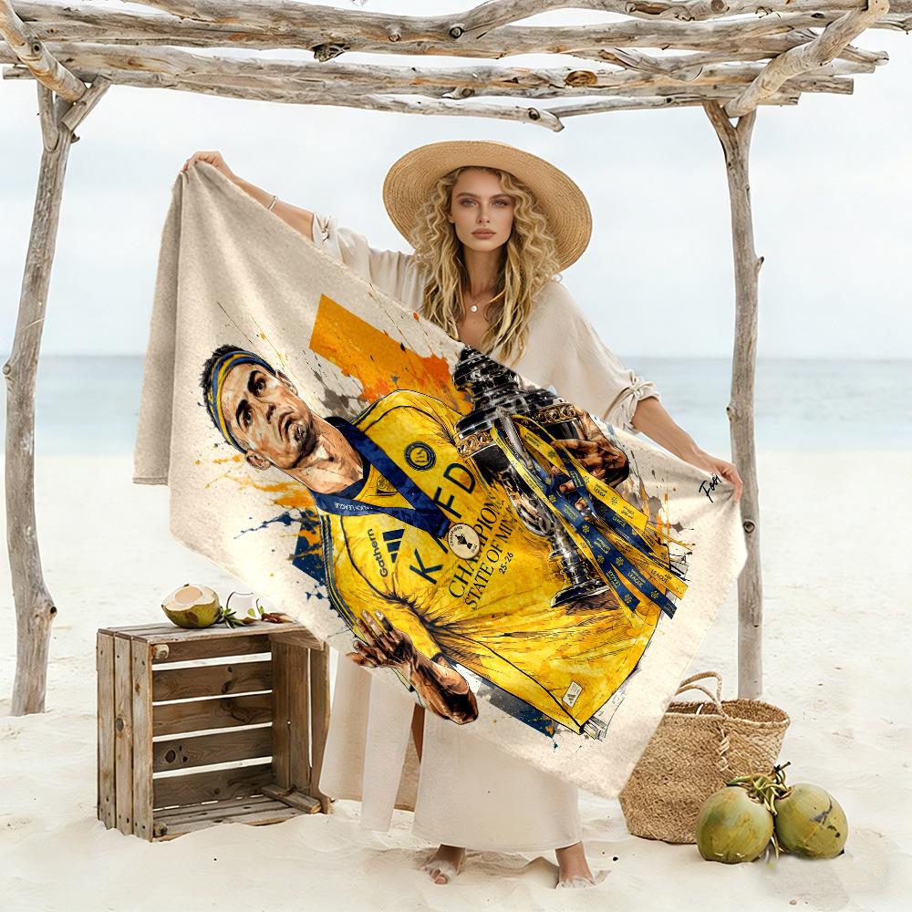 Champion's Glory Celebration Beach Towel Super Soft Microfiber Quickdry Fabric Comfortable Lightweight