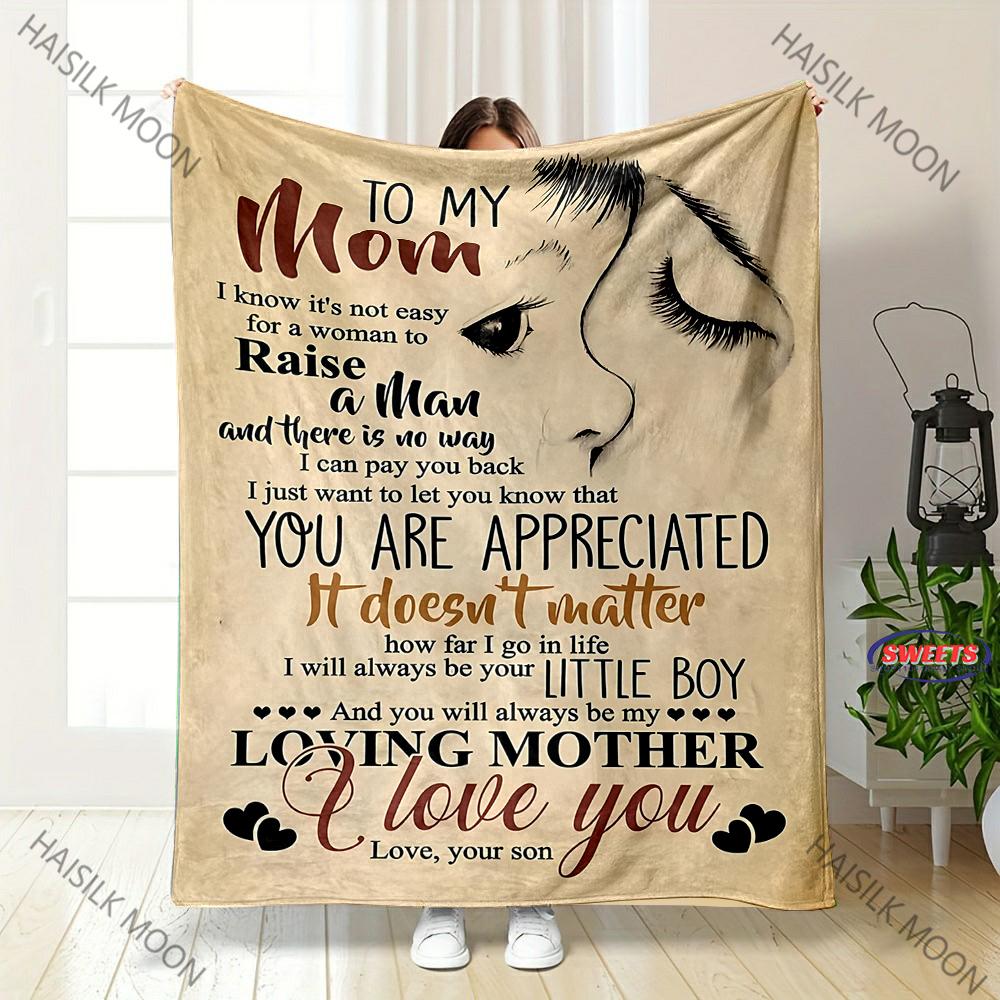 Throw Blankets Anniversary Birthday Mother's Day Gift for Mom from Daughter Son,Super Soft Flannel Throw Blankets for Bed Couch