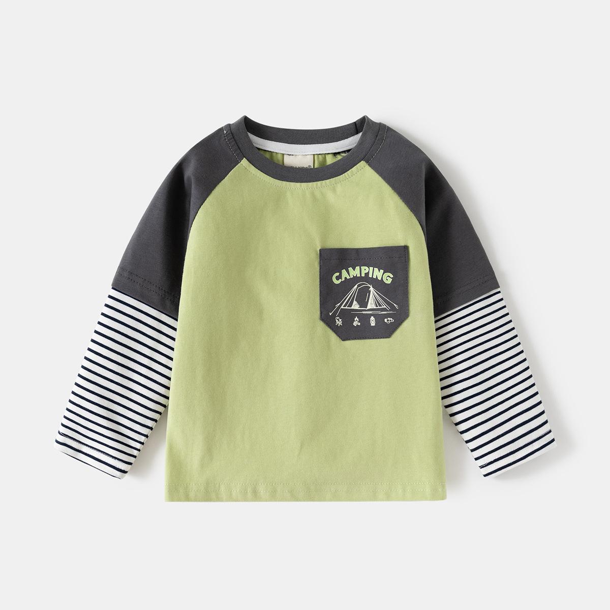 

2025 детская одежда осень новые продукты мальчики базовая футболка тренд, детская футболка детская кофта с длинным рукавом 140cm