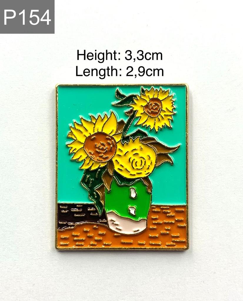 New Enamel Pin Painting Van Gogh Art Sunflowers Metal Pin Gift Birthday 1 Piece