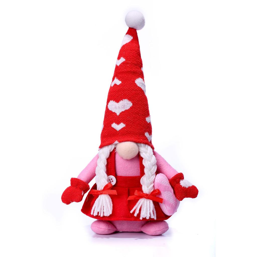 Valentine's Day Faceless Doll Dwarf Rose Heart Fairy Couple Figurine Decoration Christmas