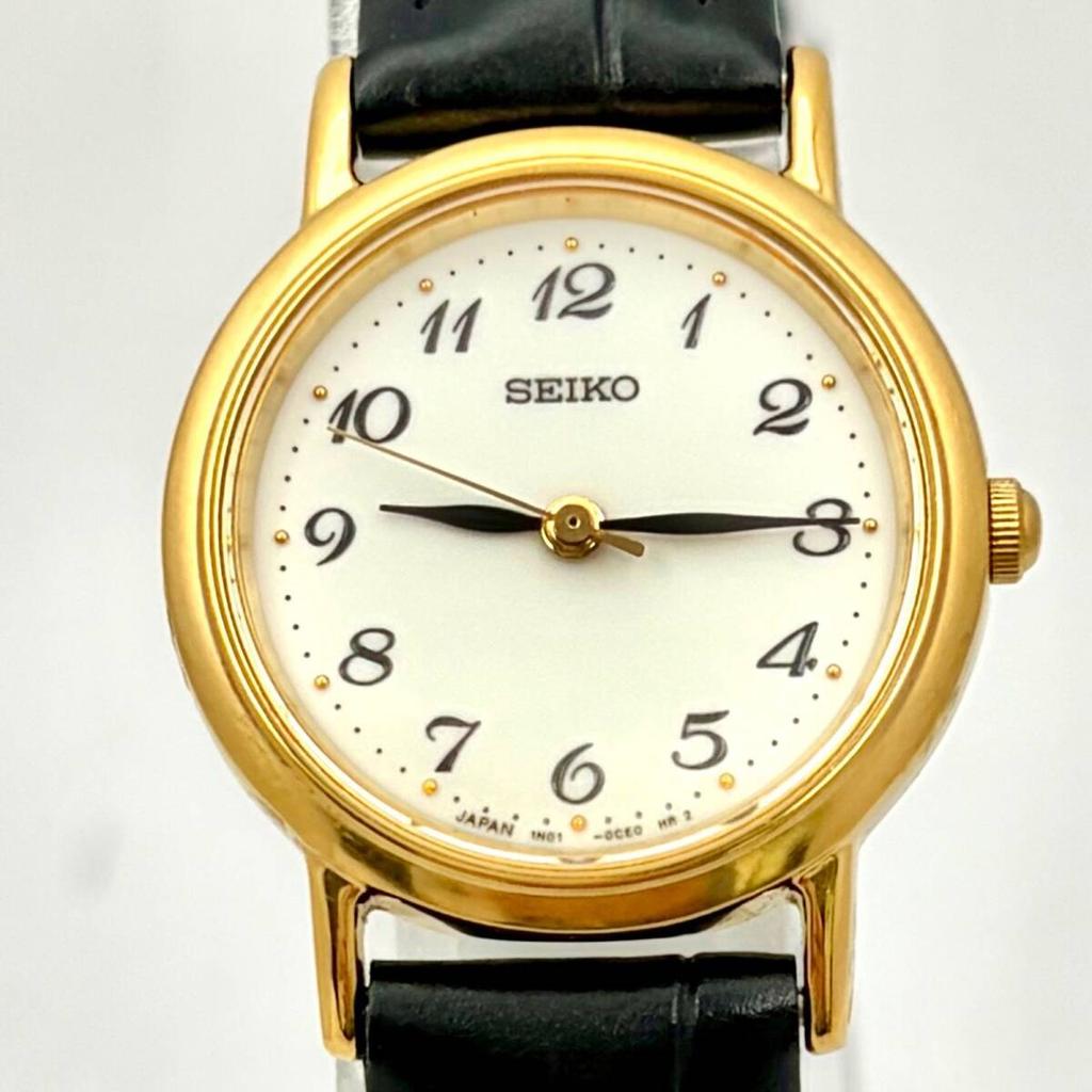 SEIKO Watch Gold 812682 New Strap [Excellent Condition/ New Battery] Ladies' 1N01-0BA0
