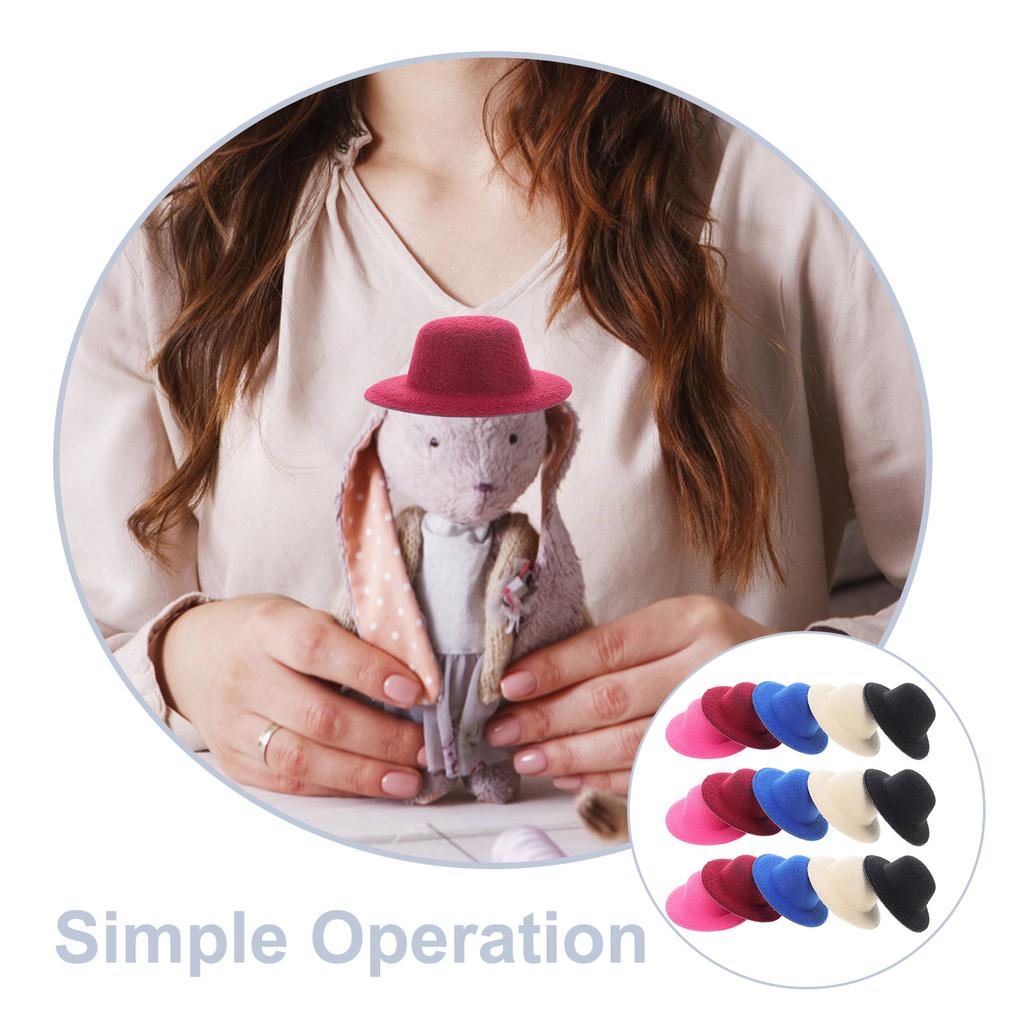15pcs Miniature Hat Decors Mini Tops Hats DIY Craft Caps Dollhouse Crafting Supplies Accessories Mini Hat Ornaments