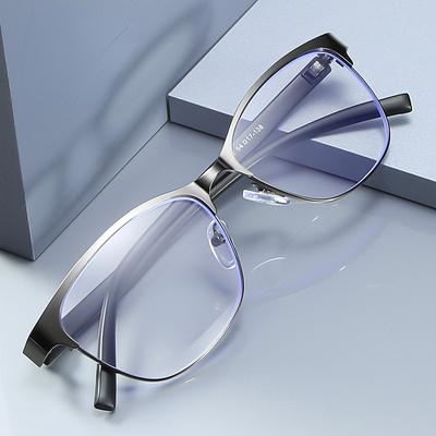 Herren Lesebrille Blaulichtfilter Brille Widerstandsfähige Lesebrille Metall Lesebrille Unisex Stärken + 1.0 Bis + 4.0
