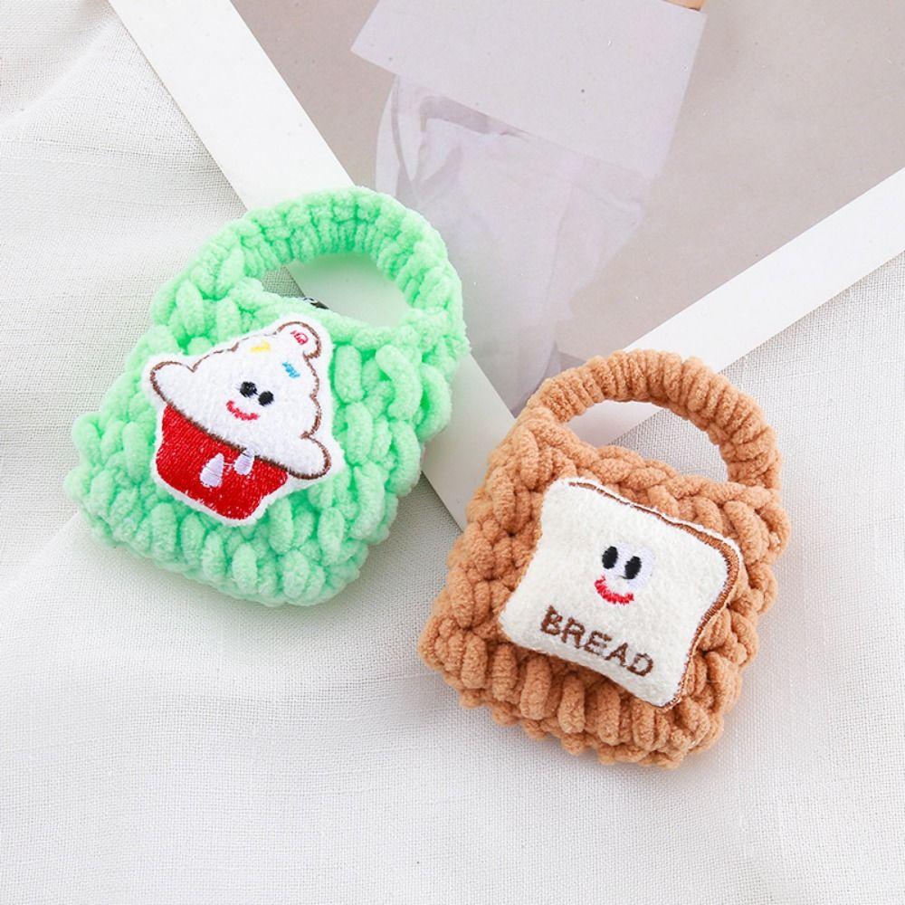 Plush Crochet Earphone Knitted Bag Hamburg Portable Coin Purse Mini Knitted Handbag  Little Gift