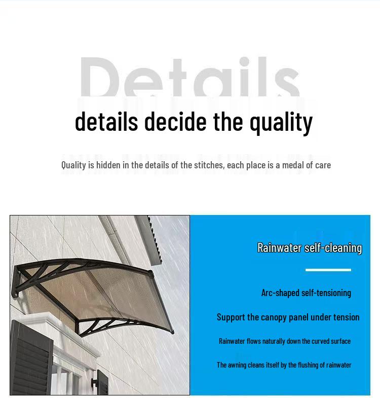 Premium Outdoor Doorway Awning - Rainproof Sun Shade for Balcony & Courtyard