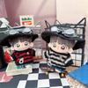 Niannyyhouse 10cm-15cm Plush Doll Clothes, Hat, Sweater, Jeans, Goggles, 17cm Doll Clothes, Dress-Up (Black)