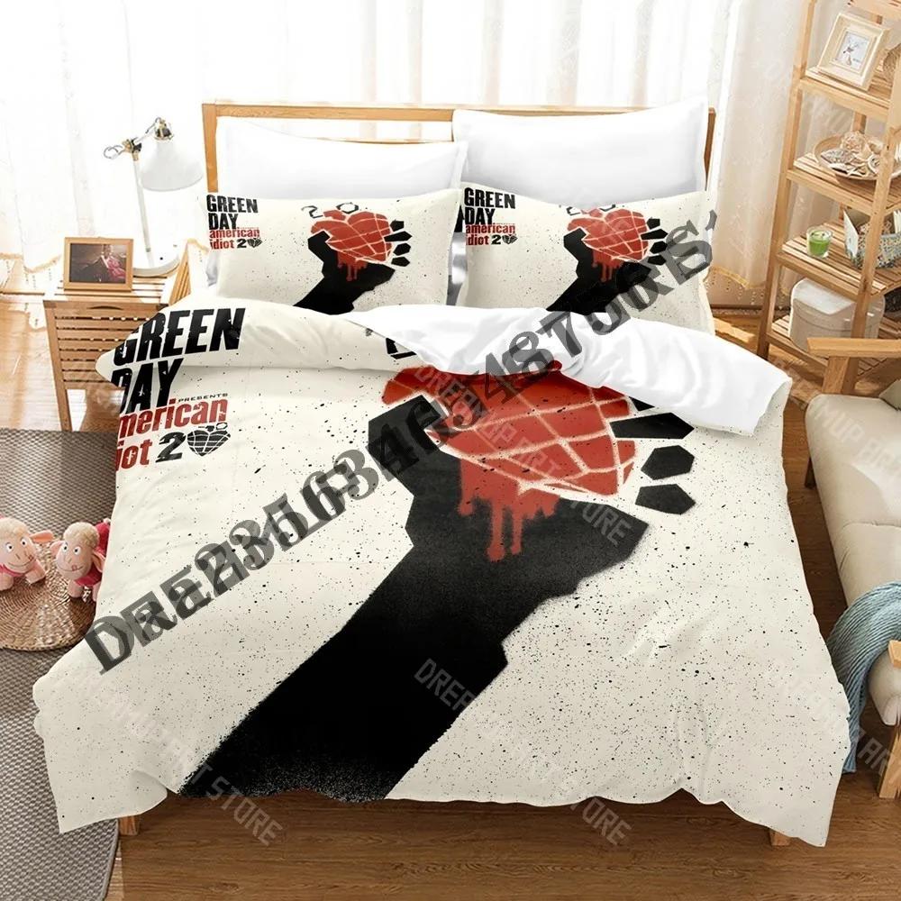 3D Print Green Day AMERICAN IDIOT Bedding Set Single Twin Full Queen King Size Bed Set Adult Bedroom Duvetcover Sets Anime