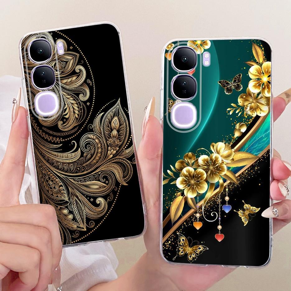 For Vivo V40 Lite 4G 5G Case V2417 Cool Lion Butterfly Painted Cover For Vivo Y200 5G Soft Slim Phone Case For Vivo Y300 5G Bags