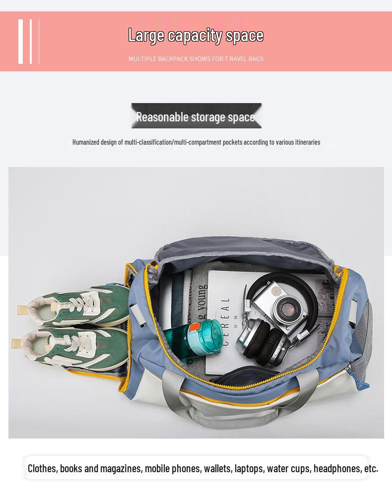 Multifunctional Wet-Dry Separation Fitness Tote – Large Capacity Travel and Storage Bag
