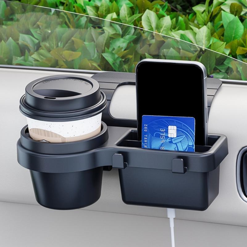 Automotive Phone Holder Organizers with Cup Holder High Load Capacity Car Window Mount Storage Rack Easy Installation