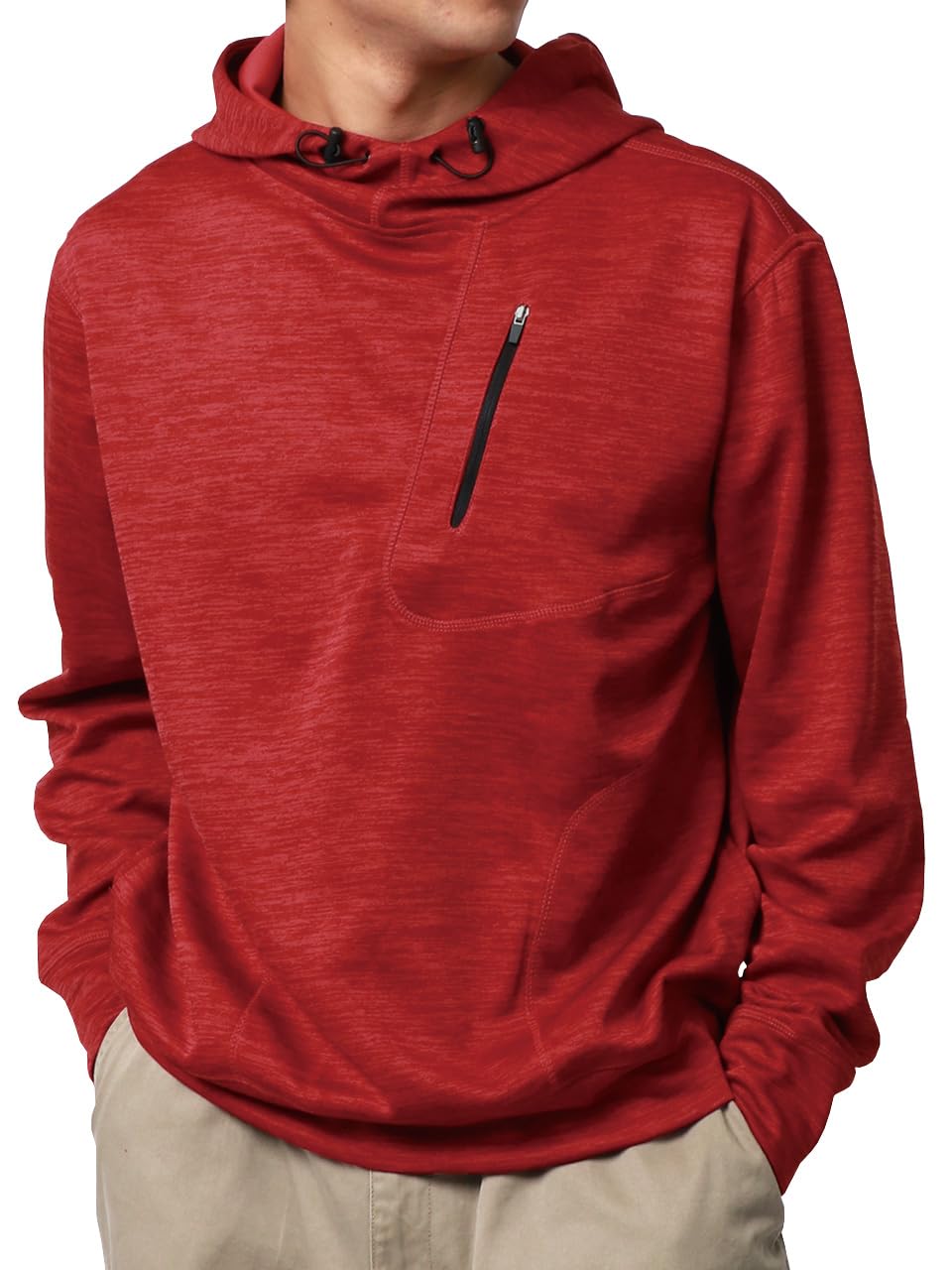 [Tultex] Men s Hoodie, Sweat-wicking, Quick-drying, Dry Jersey, UV Protection, Sports Training, Red, Size M